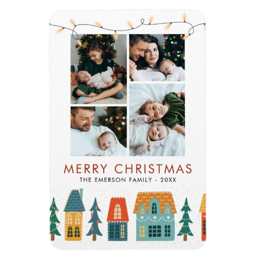 Retro Vakantiehuis Kaart Magneet (Verticaal)