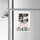 Retro Vakantiehuis Kaart Magneet