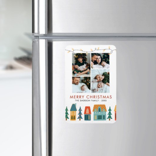 Retro Vakantiehuis Kaart Magneet