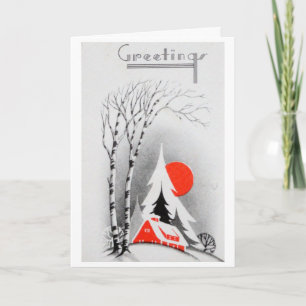 Retro-vakantiekaart Feestdagen Kaart