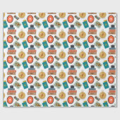 Retro vakantiereizen thema cadeaupapier (Vlak)