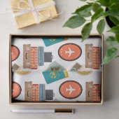 Retro vakantiereizen thema tissuepapier (Geschenk)