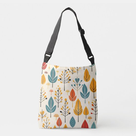 Retro val bladeren herfst bladeren patroon crossbody tas (Voorkant)