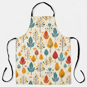 Retro val bladeren herfst bladeren patroon schort