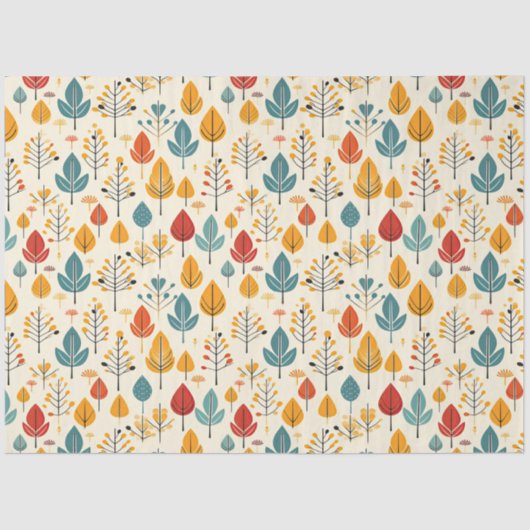 Retro val bladeren herfst bladeren patroon tissuepapier (Voorkant)