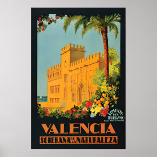 Retro Valencia Spanje Reisposter Affiche Muur Poster