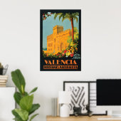 Retro Valencia Spanje Reisposter Affiche Muur Poster (Thuiskantoor)