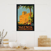 Retro Valencia Spanje Reisposter Affiche Muur Poster (Keuken)