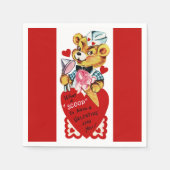 Retro Valentijn Beer en Ice Cream Papier servet (Voorkant)