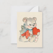 retro  Valentijn beer voegt gevoel toe Notitiekaartje (Voorkant)