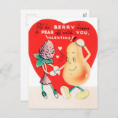 Retro Valentijn Berry en briefkaart peren (Voorkant / Achterkant)