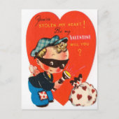 Retro  Valentijn boy Holiday briefkaart (Voorkant)
