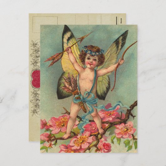 Retro Valentijn Briefkaart (Voorkant / Achterkant)