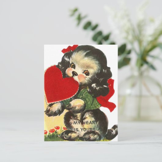 retro  Valentijn Briefkaart (Staand voorkant)