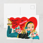 Retro  Valentijn briefkaart (Voorkant / Achterkant)