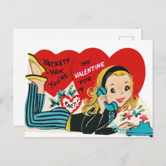 Retro  Valentijn briefkaart (Voorkant / Achterkant)