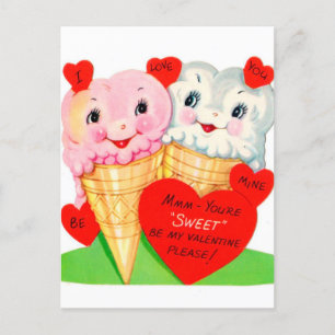 retro Valentijn Briefkaart