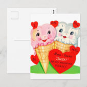 retro Valentijn Briefkaart (Voorkant / Achterkant)