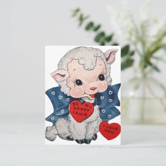 Retro  Valentijn briefkaart (Staand voorkant)