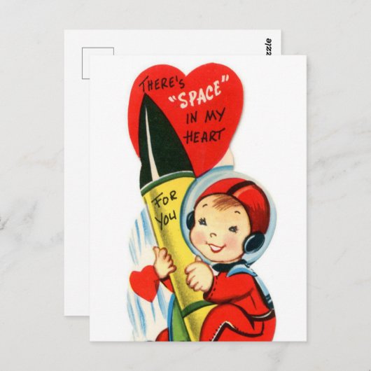 retro Valentijn Briefkaart (Voorkant / Achterkant)