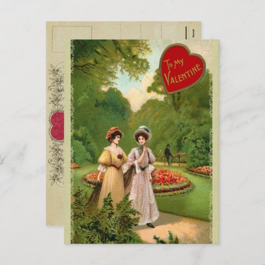 Retro Valentijn Briefkaart (Voorkant / Achterkant)