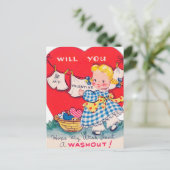 Retro  Valentijn briefkaart Vakdag (Staand voorkant)