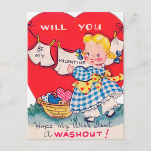 Retro  Valentijn briefkaart Vakdag