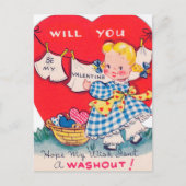 Retro Valentijn briefkaart Vakdag (Voorkant)
