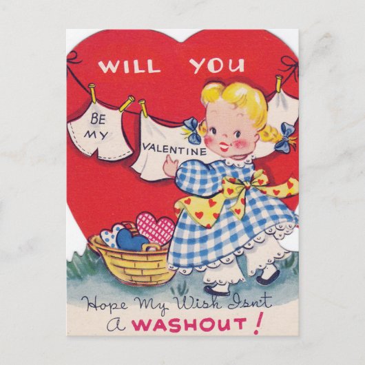 Retro  Valentijn briefkaart Vakdag (Voorkant)