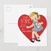 Retro  Valentijn briefkaart Vakdag (Voorkant / Achterkant)