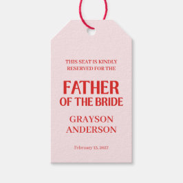 Retro Valentijn Bruidsfeest Rood Roze Cadeaulabel