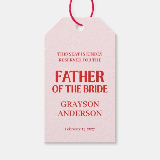 Retro Valentijn Bruidsfeest Rood Roze Cadeaulabel (Voorkant)