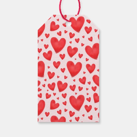 Retro Valentijn Bruidsfeest Rood Roze Cadeaulabel (Achterkant)