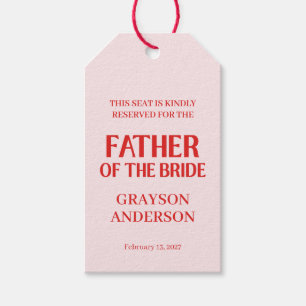 Retro Valentijn Bruiloftsborrel Rood Roze Cadeaulabel