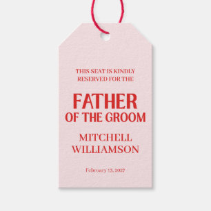 Retro Valentijn Bruiloftsborrel Rood Roze Cadeaulabel