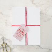Retro Valentijn Bruiloftsborrel Rood Roze Cadeaulabel (Met Touw)