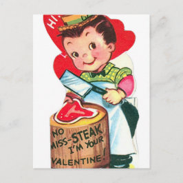 Retro Valentijn butcher Holiday briefkaart