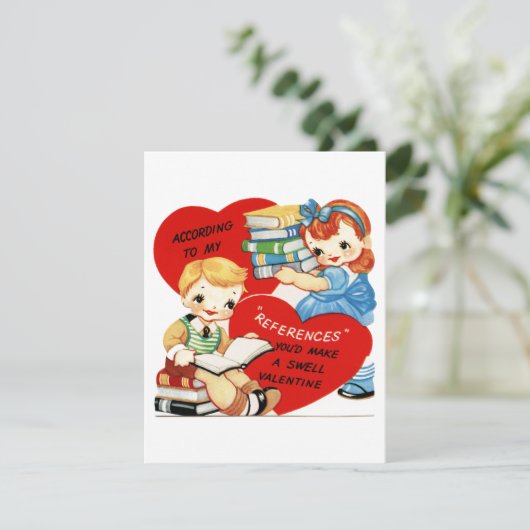 Retro  Valentijn Card Feestdagenkaart (Staand voorkant)