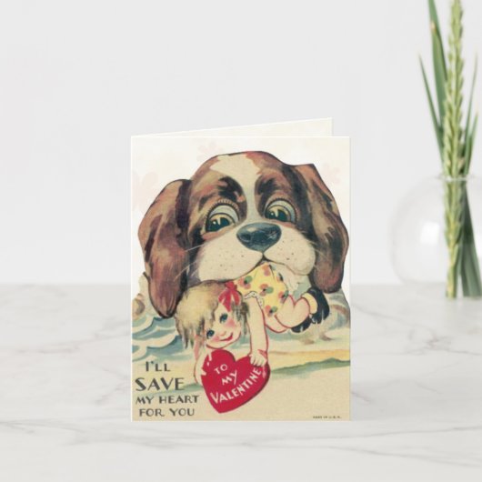 Retro Valentijn Card voor kinderen Feestdagen Kaart (Voorkant)