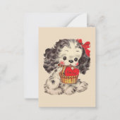 retro  Valentijn dog voegt sentiment toe Notitiekaartje (Voorkant)