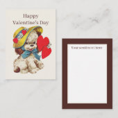retro  Valentijn dog voegt sentiment toe Notitiekaartje (Voorkant / Achterkant)