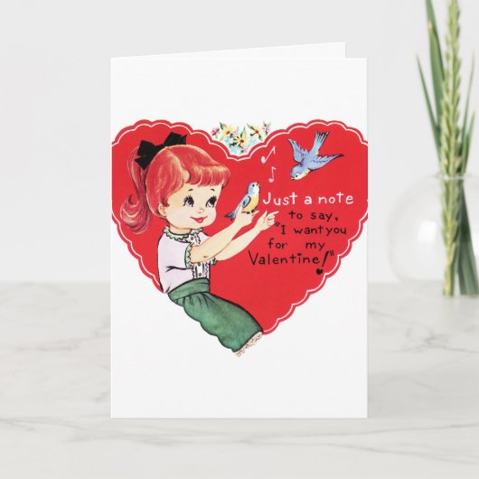 Retro  Valentijn Feestdagen Kaart (Voorkant)