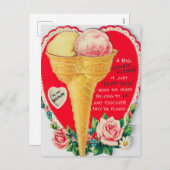 retro  Valentijn Feestdagenkaart (Voorkant / Achterkant)