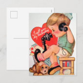 retro  Valentijn Feestdagenkaart (Voorkant / Achterkant)