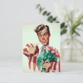 Retro Valentijn Flirty Guy Briefkaart (Staand voorkant)