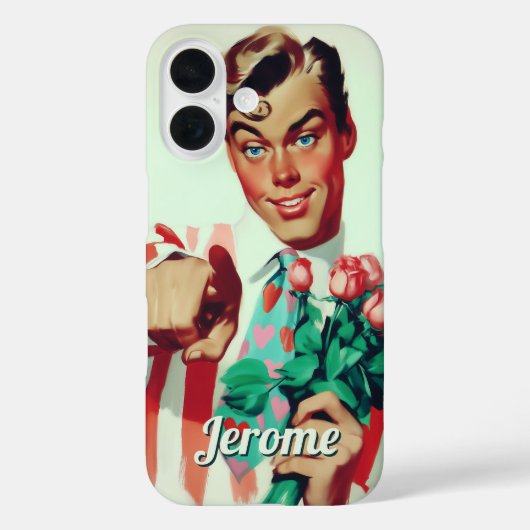 Retro Valentijn Flirty Guy Case-Mate iPhone Case (Achterkant)