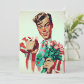Retro Valentijn Flirty Guy Kaart (Staand voorkant)