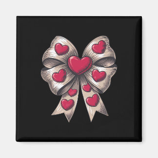 Retro Valentijn Hart Coquette Bow voor Vrouwen Mei Magneet