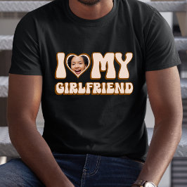 Retro Valentijn hart foto Ik hou van mijn Vriendin T-shirt