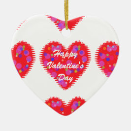 Retro Valentijn Hearts Keramisch Ornament